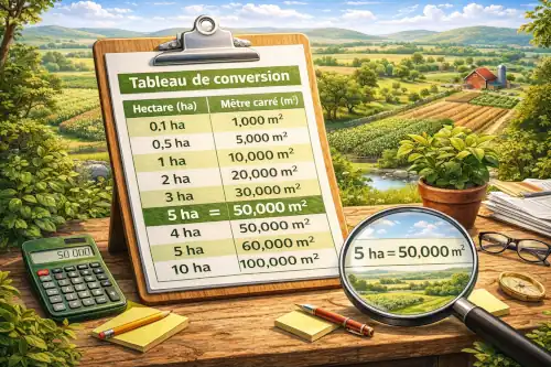 convertir une surface exprimée en hectare en mètre carré