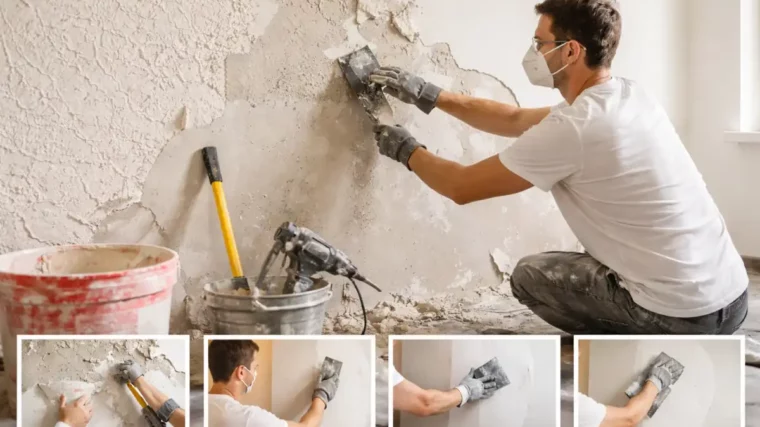 Enlever l’enduit taloché à l’intérieur : toutes les étapes pour retrouver des murs lisses