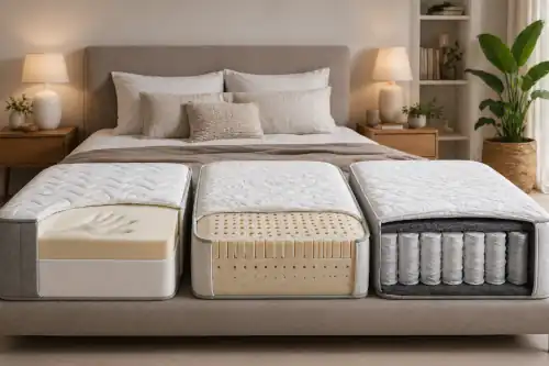 Les matières phares : mousse mémoire de forme, latex et ressorts ensachés