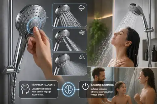 réglage du jet douche