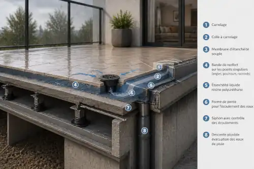 Cas particulier : assurer l’étanchéité d’une terrasse surélevée
