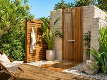 Aménagement douche extérieure : matériaux et conseils pour créer un espace pratique et esthétique