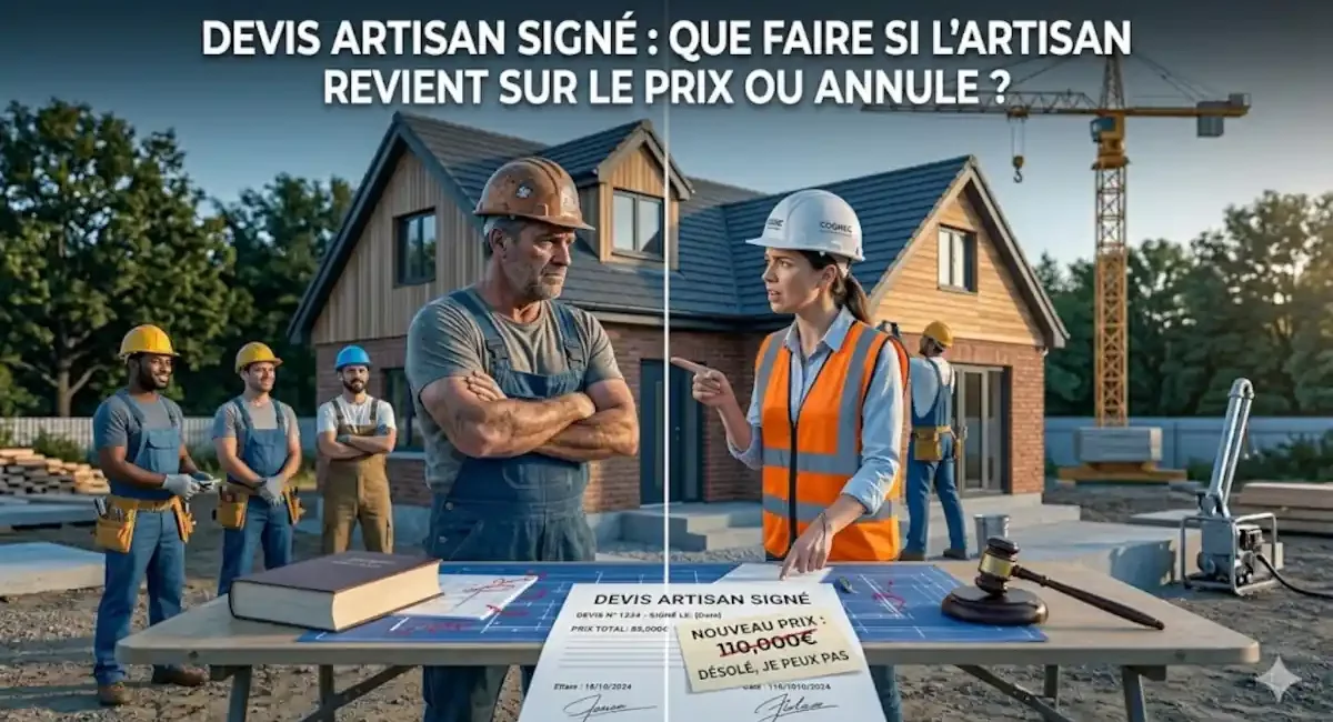 Devis artisan signé : que faire si l'artisan revient sur le prix ou annule ?