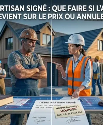 Devis artisan signé : que faire si l'artisan revient sur le prix ou annule ?