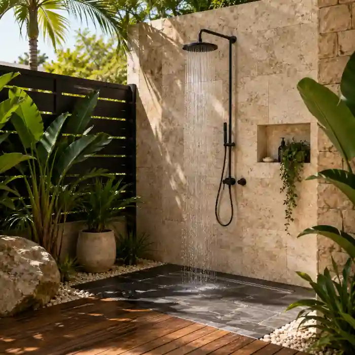 douche pierre naturelle