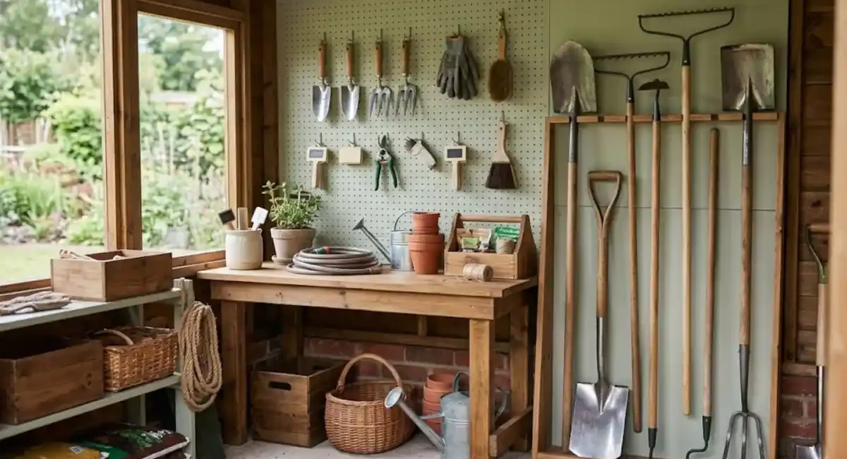 Rangement outils de jardin