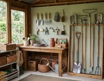 Rangement outils de jardin