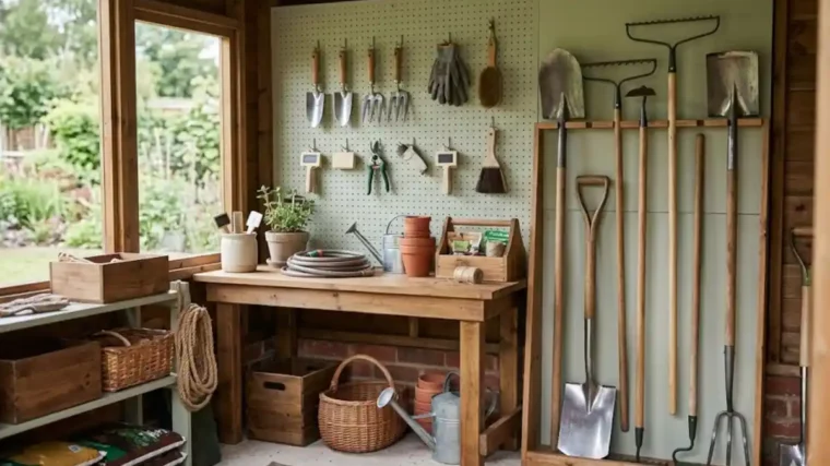 Rangement outils de jardin
