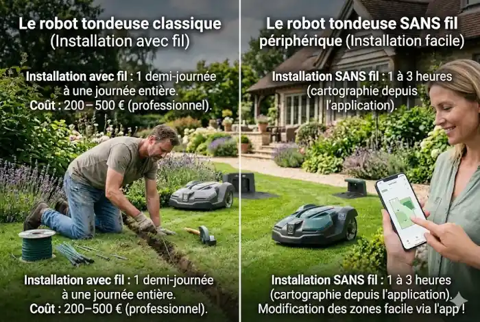 La différence avec un robot tondeuse classique