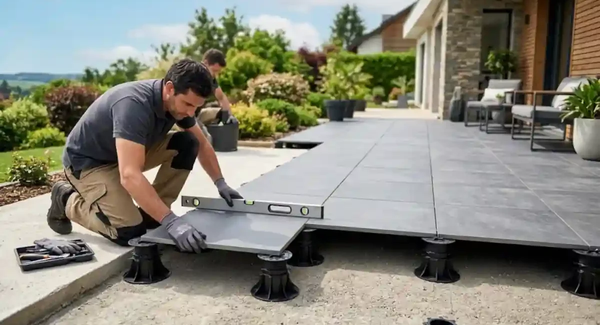 Dalle de terrasse sur plots : le guide complet pour réussir sa pose sans se tromper