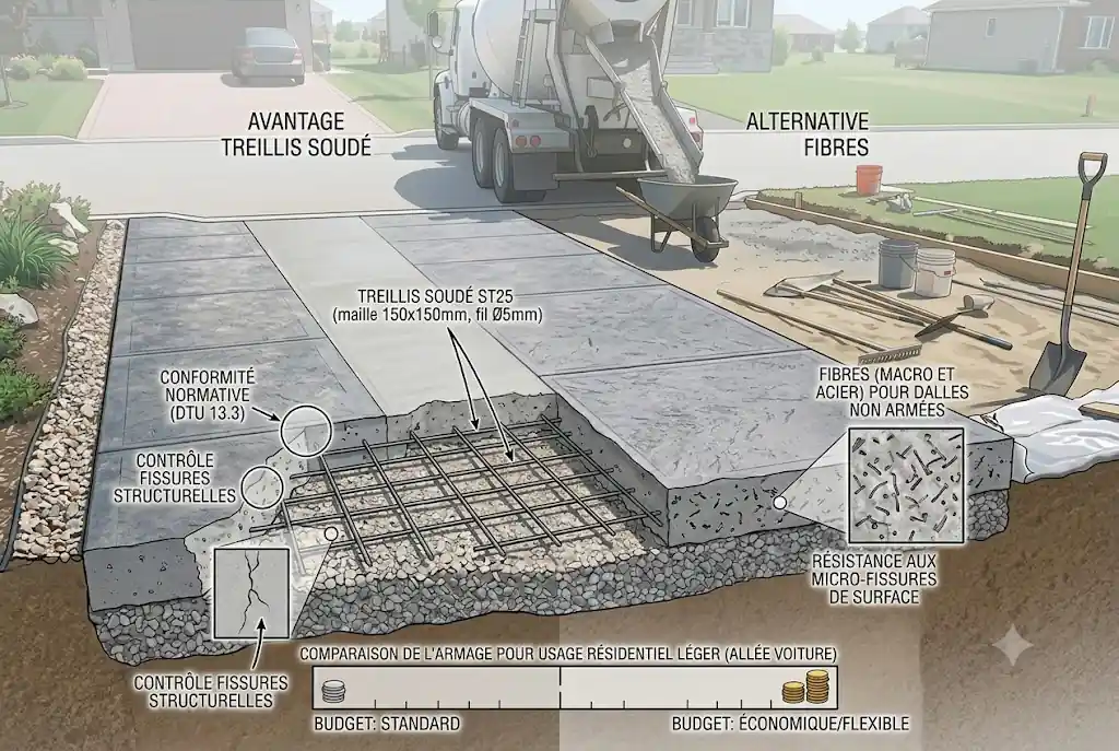Armature : treillis soudé ou fibres ?