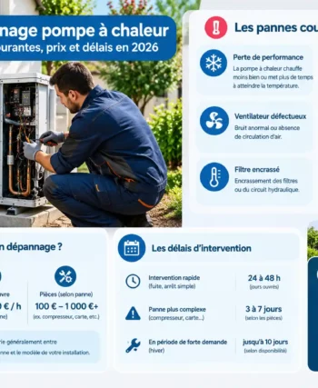Dépannage pompe à chaleur : pannes courantes, prix et délais en 2026