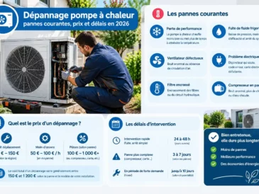 Dépannage pompe à chaleur : pannes courantes, prix et délais en 2026